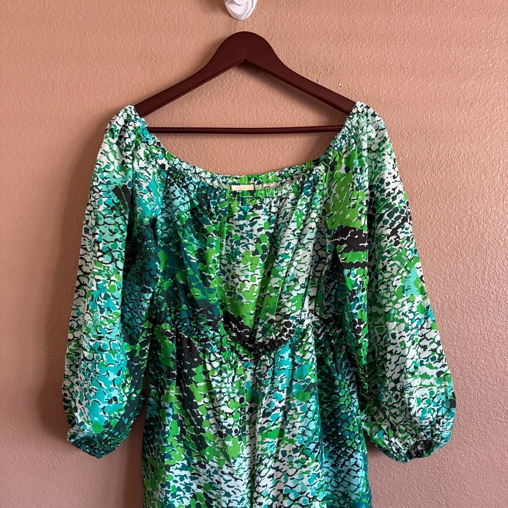 Anthropologie Plenty Green Python Print Romper wi… - image 3